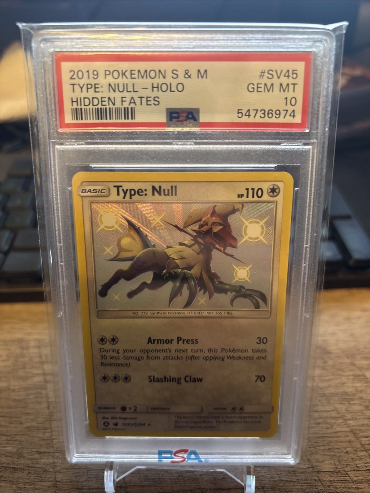 2019 Pokemon S&M Type: Null - Holo Hidden Fates #SV45 PSA 10, photo