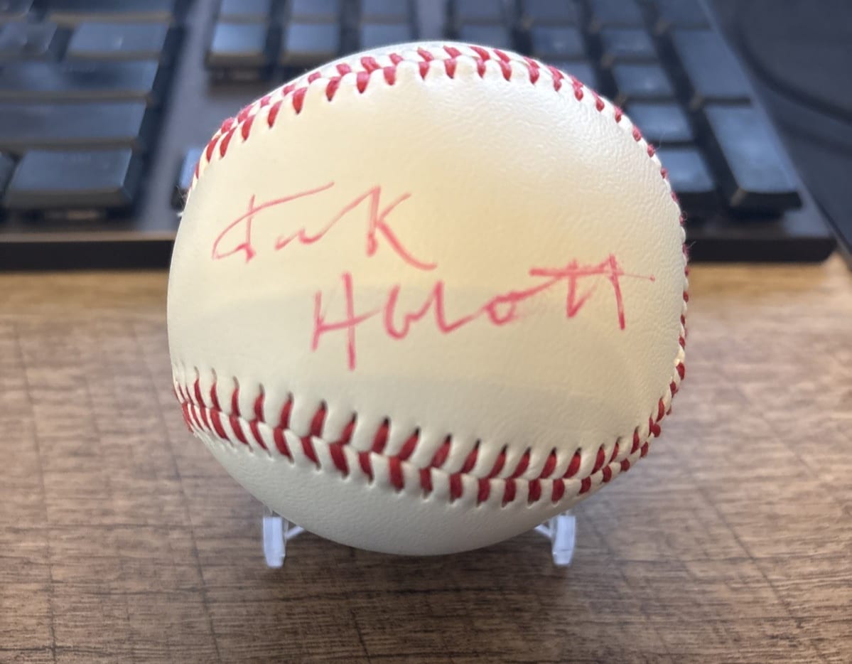 MMA Tank Abbott JSA Certified Autographed Baseball, photo
