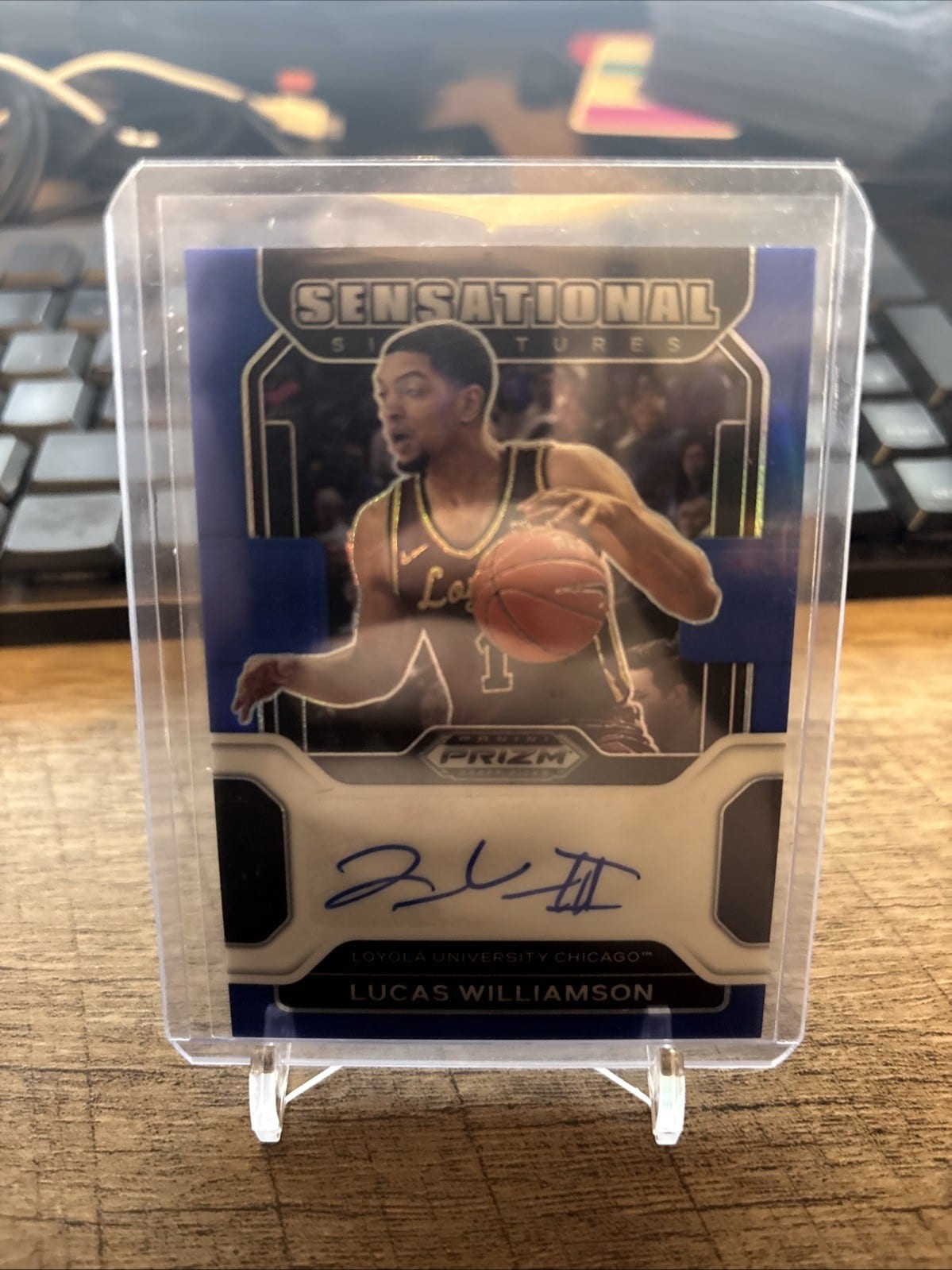 2022-23 Prizm Draft Sensational Signature Prizms Blue Lucas Williamson Auto /149, photo