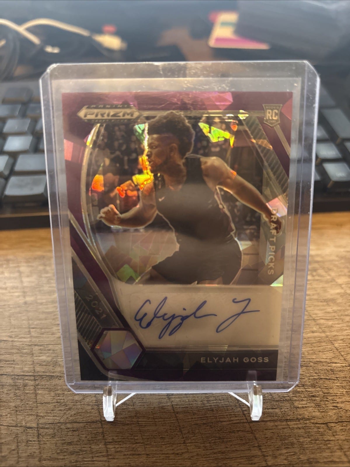 2021-22 Panini Prizm Draft Picks Purple Ice /99 Elyjah Goss #DP-EGO Auto, photo