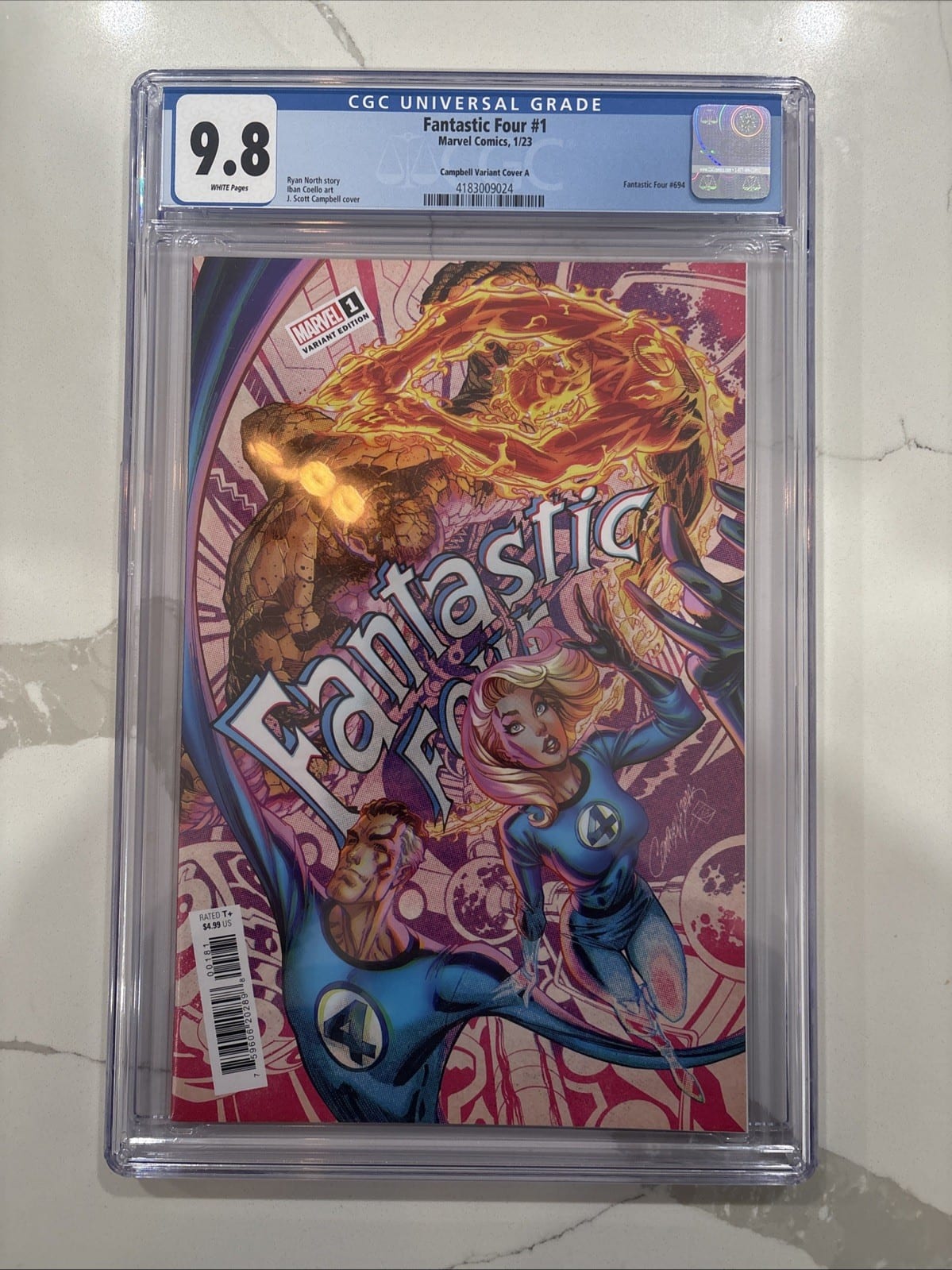 Fantastic Four #1 - 2023 Marvel Comics - Campbell Variant Cover A - CGC 9.8, photo