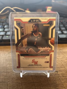 2022-23 Panini Prizm Draft Picks College Penmanship Blue /149 Savion Flagg Auto, photo 2