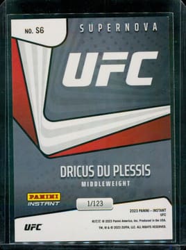 2023 Panini Instant UFC SUPERNOVA 1/123 - Dricus Du Plessis #S6, photo 2