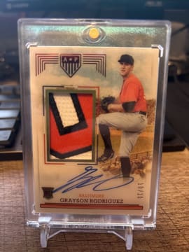 2023 Panini Chronicles America's Pastime Auto 10/10 Red #139 Grayson Rodriguez