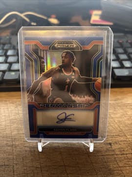 2022-23 Panini Prizm Draft Picks College Penmanship Blue /149 Savion Flagg Auto