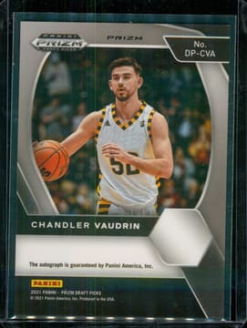 Chandler Vaudrin 2021 Panini Prizm Draft Picks Auto Prizms Silver #DP-CVA, photo 2