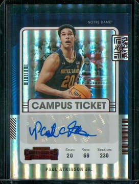 2022 Chronicles Contenders Campus Ticket Red /99 Auto Paul Atkinson Jr.