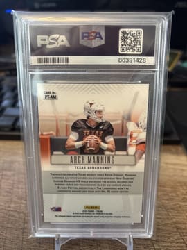 Arch Manning 2023 Prizm #PTAM Throwback PSA 9 (RC), photo 2