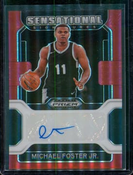2022 Panini Prizm Draft Picks #SS-MFJ Michael Foster Jr. Red Auto #/199