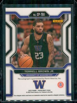 2022-23 Panini Prizm Draft Picks - College Penmanship Terrell Brown Jr. #CP-TBJ, photo 2