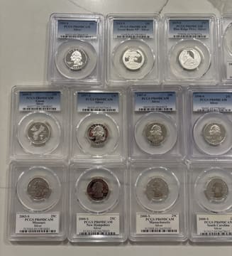 Lot of 20 PCGS Silver Quarters Graded PR69DCAM In PCGS Coin Holder Box, photo 2