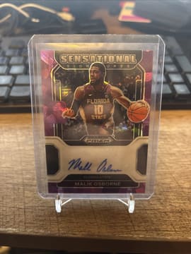 Malik Osborne 2022 Basketball Panini Prizm Autograph Card /99 Purple Ice Prizm